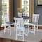 International Concepts 36 in. Solid Wood Round Pedestal Gathering Height Dining Table with 4 Counter Stools in White/Gray K05-36RT-6B-S102-4 - alternate 2